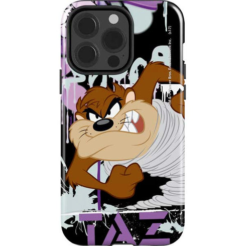 Looney Tunes Splatter Paint Tasmanian Devil iPhone 15 Pro Impact Case