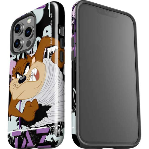 Looney Tunes Splatter Paint Tasmanian Devil iPhone 15 Pro Impact Case