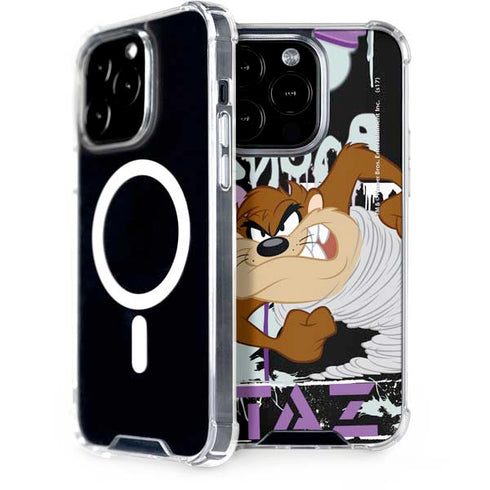 Looney Tunes Splatter Paint Tasmanian Devil iPhone 15 Pro MagSafe Case