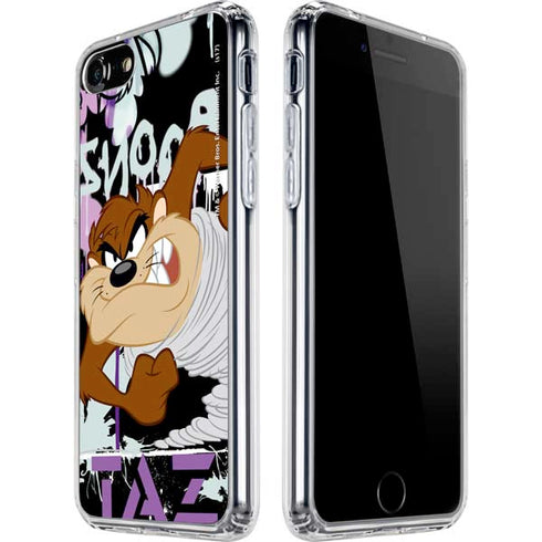 Looney Tunes Splatter Paint Tasmanian Devil iPhone SE (2nd & 3rd Gen) Clear Case