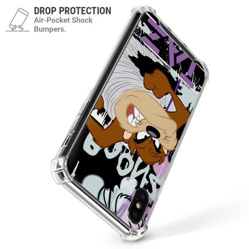 Looney Tunes Splatter Paint Tasmanian Devil iPhone XS Max Clear Case