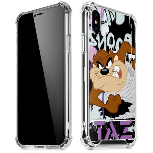 Looney Tunes Splatter Paint Tasmanian Devil iPhone XS Max Clear Case