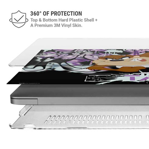 Looney Tunes Splatter Paint Tasmanian Devil MacBook Pro 16in (2021-25) Case plus Skin