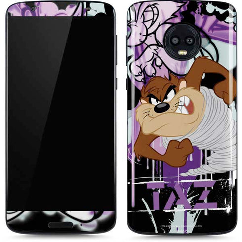 Looney Tunes Splatter Paint Tasmanian Devil Moto G6 Skin