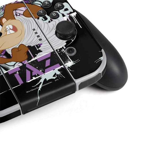 Looney Tunes Splatter Paint Tasmanian Devil Nintendo Switch OLED (2021) Skin