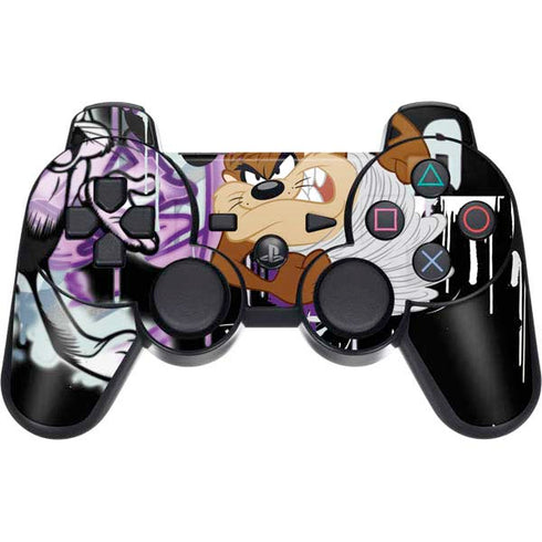 Looney Tunes Splatter Paint Tasmanian Devil PS3 Dual Shock wireless controller Skin