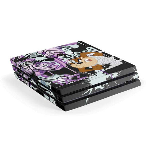 Looney Tunes Splatter Paint Tasmanian Devil PS4 Pro Console Skin