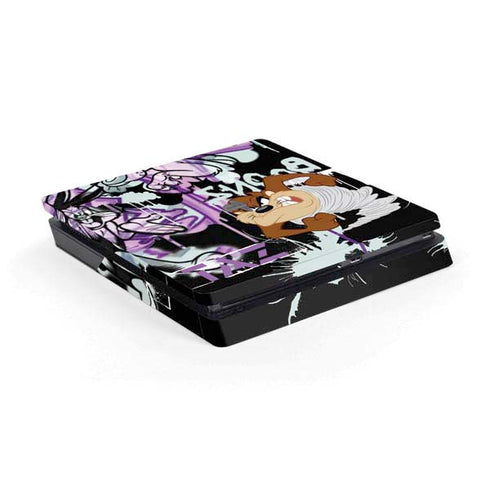 Looney Tunes Splatter Paint Tasmanian Devil PS4 Slim Skin