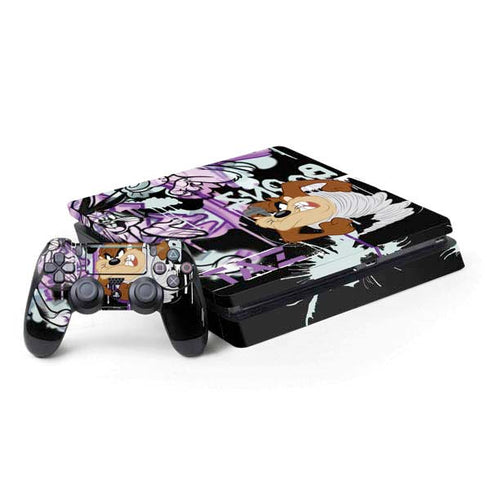 Looney Tunes Splatter Paint Tasmanian Devil PS4 Slim Bundle Skin