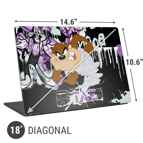 Looney Tunes Splatter Paint Tasmanian Devil Universal Laptop 18in (14.6 x 10.6in) Skin