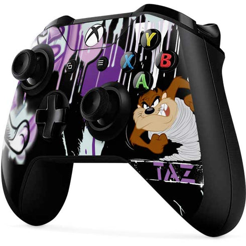 Looney Tunes Splatter Paint Tasmanian Devil Xbox One X Controller Skin