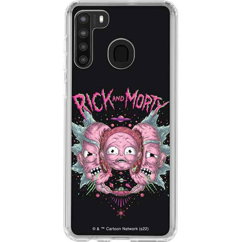 Adult Swim Rick and Morty Split Head Rick Galaxy A21 Clear Case