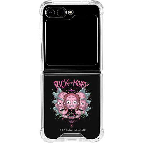 Adult Swim Rick and Morty Split Head Rick Galaxy Z Flip5 5G Clear Case