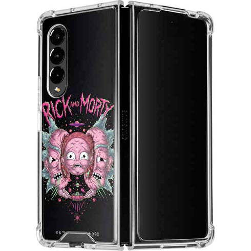 Adult Swim Rick and Morty Split Head Rick Galaxy Z Fold4 5G Clear Case