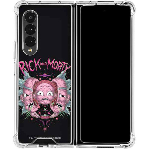 Adult Swim Rick and Morty Split Head Rick Galaxy Z Fold4 5G Clear Case