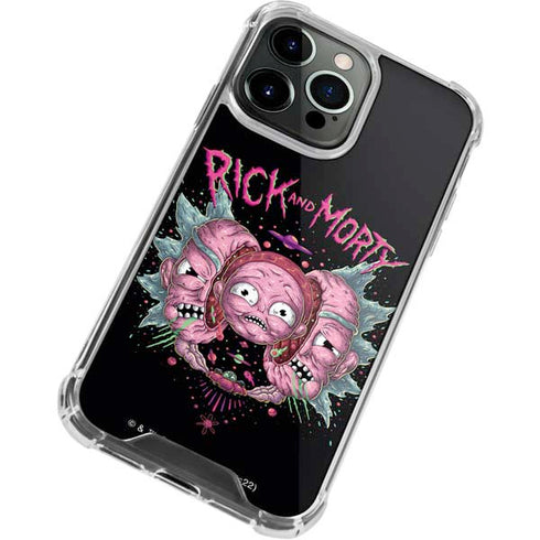 Adult Swim Rick and Morty Split Head Rick iPhone 14 Pro Clear Case