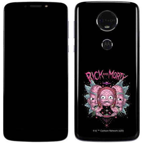 Adult Swim Rick and Morty Split Head Rick Moto E5 Plus Skin