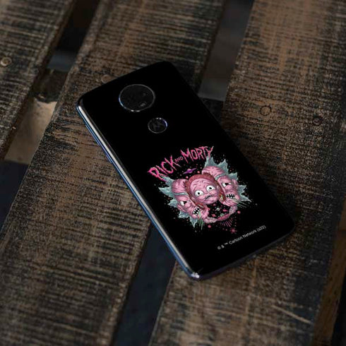Adult Swim Rick and Morty Split Head Rick Moto E5 Plus Skin