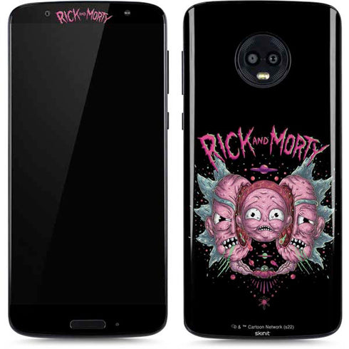 Adult Swim Rick and Morty Split Head Rick Moto G6 Skin
