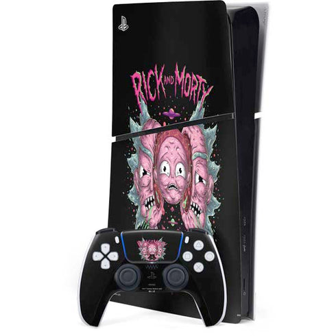 Adult Swim Rick and Morty Split Head Rick PS5 Slim Digital Edition Console Skin