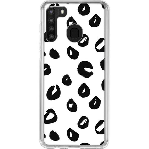 Spotted Animal Print Galaxy A21 Clear Case