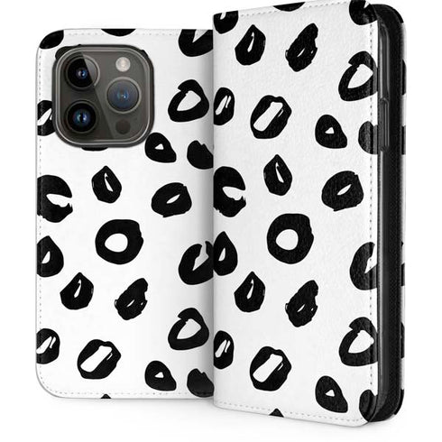Spotted Animal Print iPhone 14 Pro Folio Case