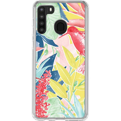 Spring Bird of Paradise Galaxy A21 Clear Case