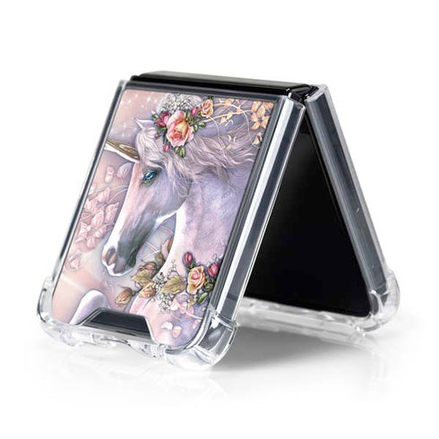 Spring Flight Unicorn by Laurie Prindle Galaxy Z Flip5 5G Clear Case