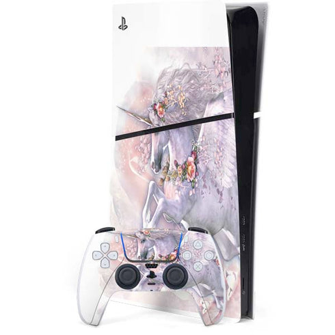 Spring Flight Unicorn by Laurie Prindle PS5 Slim Digital Edition Bundle Skin