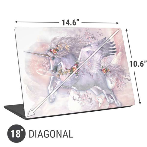 Laurie Prindle Spring Flight Unicorn Universal Laptop 18in (14.6 x 10.6in) Skin