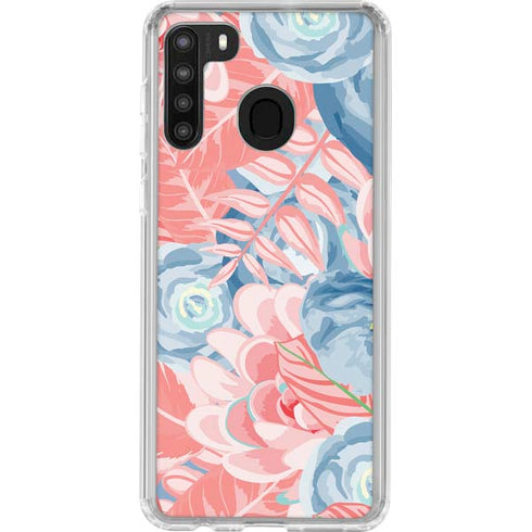 Spring Floral Galaxy A21 Clear Case