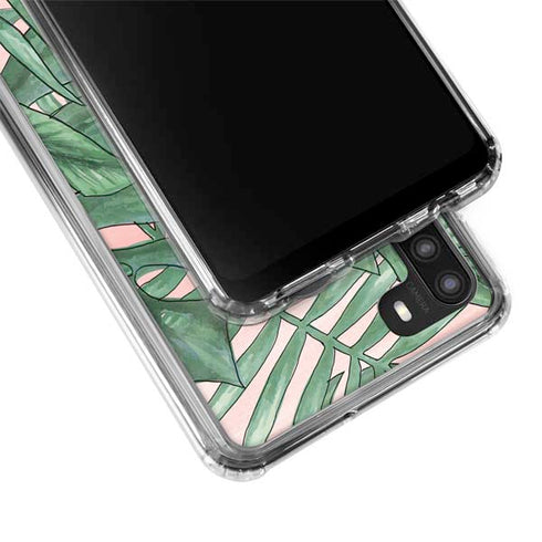 Spring Palm Leaves Galaxy A21 Clear Case