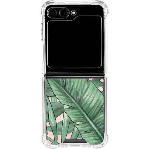 Spring Palm Leaves Galaxy Z Flip5 5G Clear Case