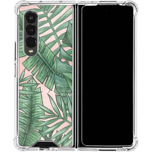 Spring Palm Leaves Galaxy Z Fold4 5G Clear Case