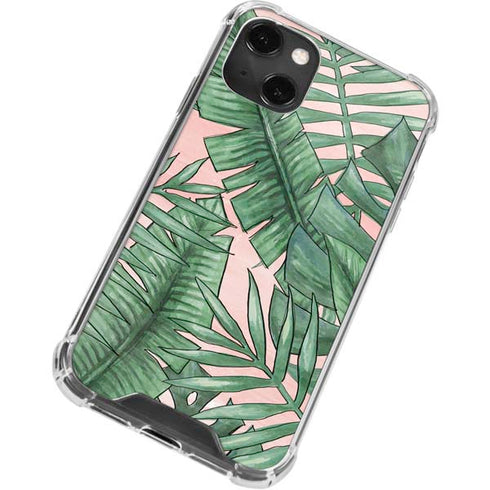 Spring Palm Leaves iPhone 14 Plus Clear Case