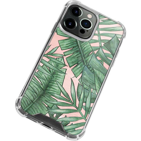 Spring Palm Leaves iPhone 14 Pro Clear Case