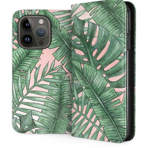 Spring Palm Leaves iPhone 14 Pro Folio Case