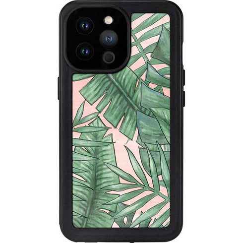 Spring Palm Leaves iPhone 14 Pro Max Waterproof Case