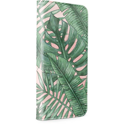 Spring Palm Leaves iPhone 15 Plus Folio Case