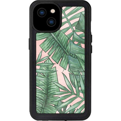 Spring Palm Leaves iPhone 15 Plus Waterproof Case