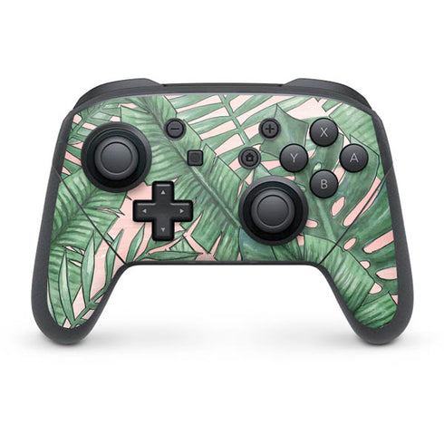 Spring Palm Leaves Nintendo Switch Pro Controller Skin