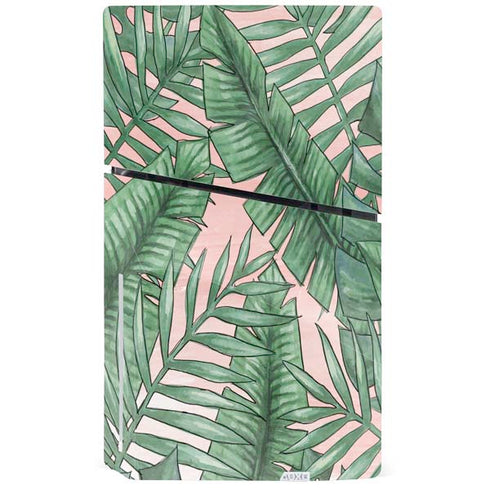 Spring Palm Leaves PS5 Slim Disk Console Skin