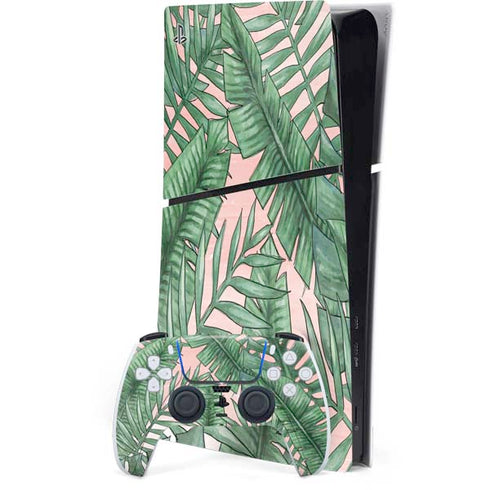 Spring Palm Leaves PS5 Slim Digital Edition Bundle Skin