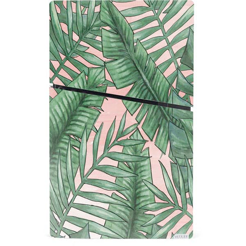 Spring Palm Leaves PS5 Slim Digital Edition Console Skin