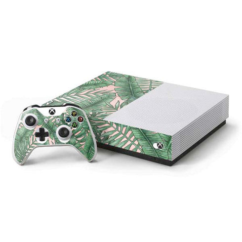 Spring Palm Leaves Xbox One S All-Digital Edition Bundle Skin