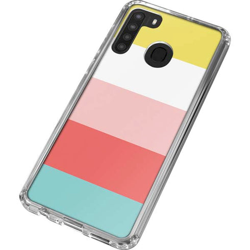 Spring Stripes Galaxy A21 Clear Case