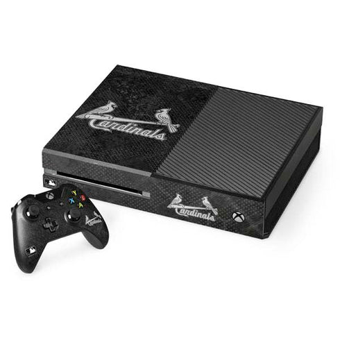 MLB St Louis Cardinals Dark Wash Xbox One Console and Controller Bundle Skin