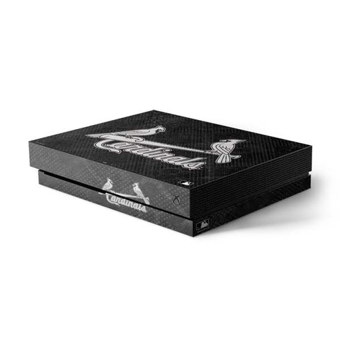 MLB St Louis Cardinals Dark Wash Xbox One X Console Skin