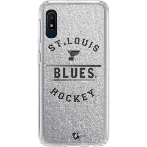 NHL St. Louis Blues Black Text Galaxy A10e Clear Case