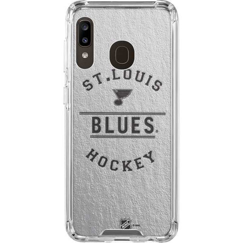 NHL St. Louis Blues Black Text Galaxy A30 Clear Case